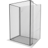 Mexen Kioto douchewand Walk-in 110 x 70 x 40 cm, zwarte rand, kanonmetaal - 800-110-070-221-95-70-040