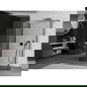 Mexen Kioto Duschwand Walk-in 140 x 110 x 40 cm, schwarzer Rahmen, Gun Metal - 800-140-110-221-95-70-040