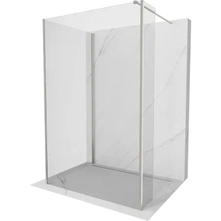 Mexen Kioto paroi de douche Walk-in 130 x 90 x 30 cm, transparent, nickel brossé - 800-130-090-221-97-00-030