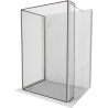 Mexen Kioto ścianka prysznicowa Walk-in 90 x 80 x 30 cm, czarna ramka, nikiel szczotkowany - 800-090-080-221-97-70-030
