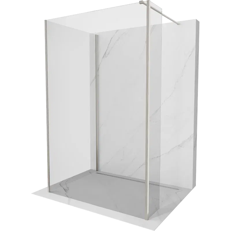 Mexen Kioto paroi de douche walk-in 140 x 105 x 30 cm, transparent, nickel brossé - 800-140-105-221-97-00-030