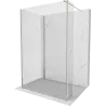 Mexen Kioto paroi de douche walk-in 140 x 105 x 30 cm, transparent, nickel brossé - 800-140-105-221-97-00-030