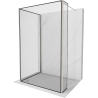 Mexen Kioto dušisein Walk-in 100 x 100 x 30 cm, must raam, harjatud nikkel - 800-100-100-221-97-70-030