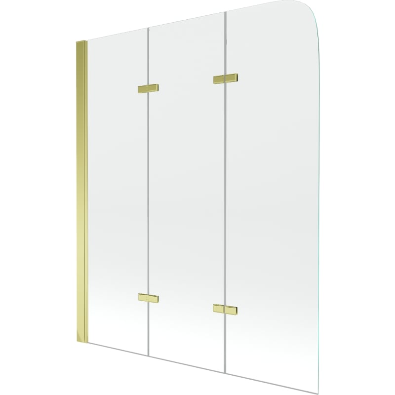 Mexen Felix 3-panel bathtub screen 120 x 140 cm, transparent, gold - 890-120-003-50-00