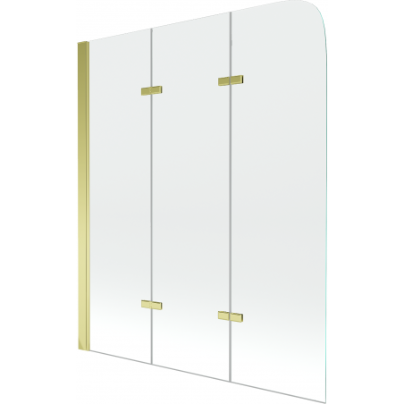 Mexen Felix duschvägg 3-paneler 120 x 140 cm, transparent, guld - 890-120-003-50-00
