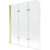 Mexen Felix Badewannenabtrennung 3-teilig 120 x 140 cm, transparent, gold - 890-120-003-50-00
