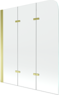 Mexen Felix douchescherm 3-delig 120 x 140 cm, transparant, goud - 890-120-003-50-00