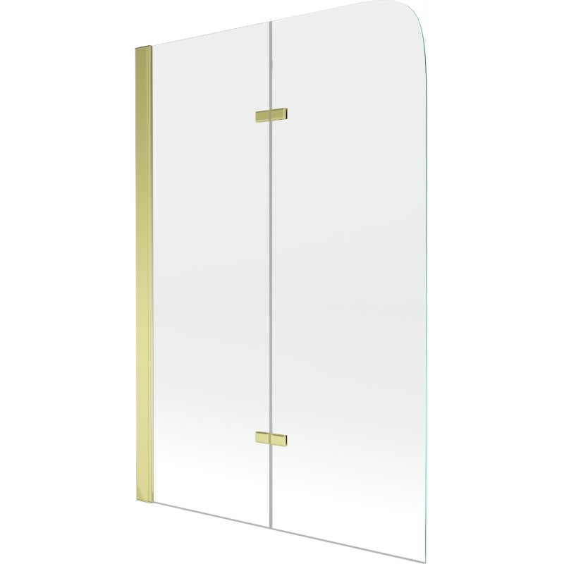 Mexen Felix paravan za kadu 2-krilni 80 x 140 cm, proziran, zlatni - 890-080-002-50-00