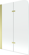 Mexen Felix 2-Panel Bathtub Screen 80 x 140 cm, Transparent, Gold - 890-080-002-50-00