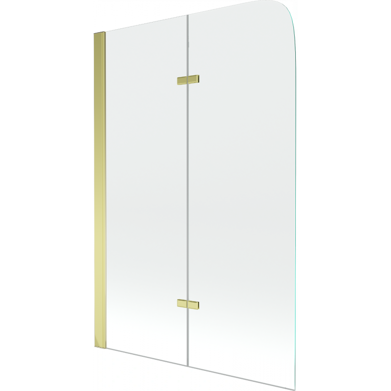 Mexen Felix 2-delige badwand 100 x 140 cm, transparant, goud - 890-100-002-50-00