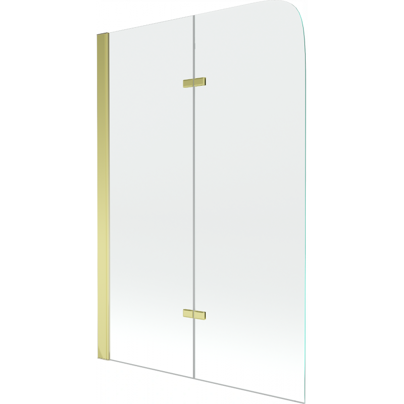 Mexen Felix Badewannen-Paravent 2-flügelig 100 x 140 cm, transparent, gold - 890-100-002-50-00