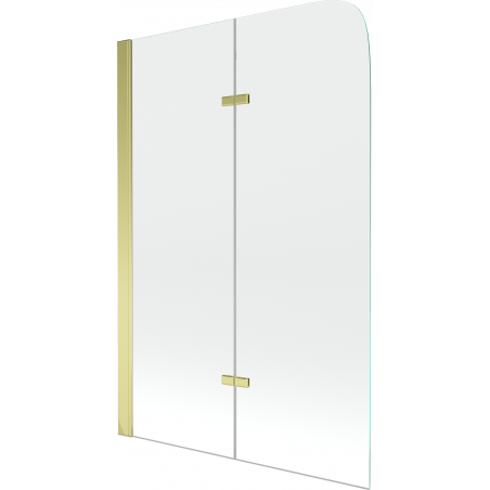 Mexen Felix 2-delige badwand 100 x 140 cm, transparant, goud - 890-100-002-50-00