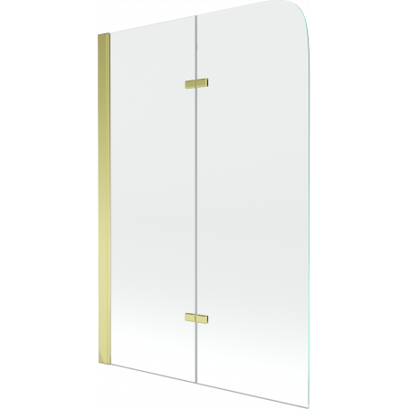 Mexen Felix Badewannen-Paravent 2-flügelig 100 x 140 cm, transparent, gold - 890-100-002-50-00