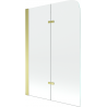 Mexen Felix 2-delige badwand 100 x 140 cm, transparant, goud - 890-100-002-50-00