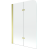 Mexen Felix Badewannen-Paravent 2-flügelig 100 x 140 cm, transparent, gold - 890-100-002-50-00