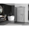 Mexen Kioto paroi de douche Walk-in 140 x 110 x 30 cm, motif noir, nickel brossé - 800-140-110-221-97-70-030