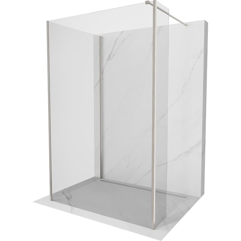 Mexen Kioto dušisein Walk-in 120 x 70 x 40 cm, läbipaistev, harjatud nikkel - 800-120-070-221-97-00-040
