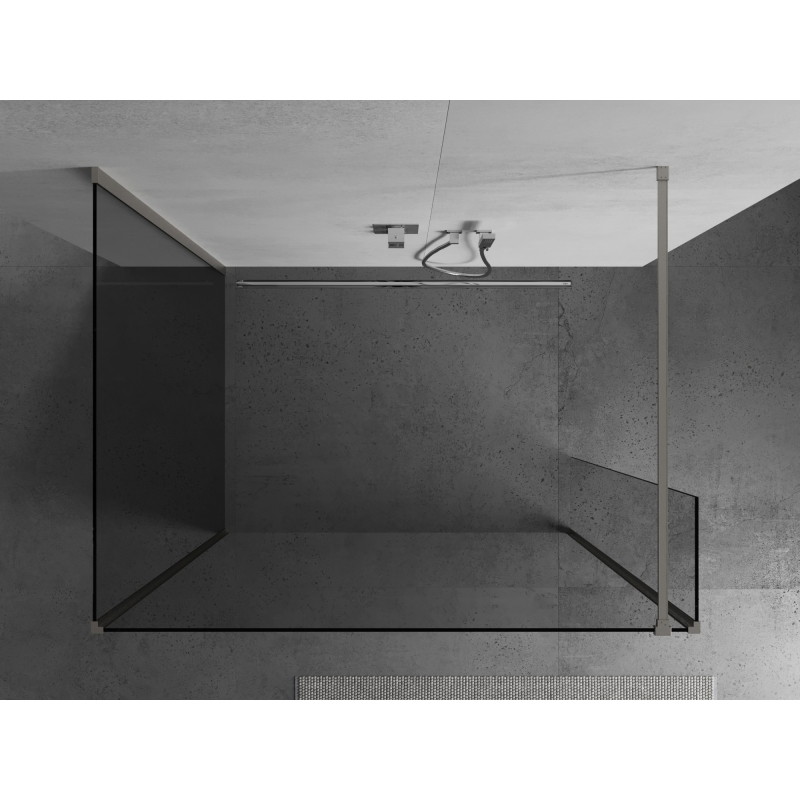 Mexen Kioto dušisein Walk-in 120 x 70 x 40 cm, läbipaistev, harjatud nikkel - 800-120-070-221-97-00-040