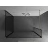 Mexen Kioto paroi de douche Walk-in 140 x 70 x 40 cm, motif noir, nickel brossé - 800-140-070-221-97-70-040