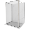Mexen Kioto Duschwand Walk-in 140 x 90 x 40 cm, schwarzer Rahmen, gebürstetes Nickel - 800-140-090-221-97-70-040