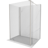 Mexen Kioto paroi de douche Walk-in 130 x 75 x 40 cm, transparent, nickel brossé - 800-130-075-221-97-00-040