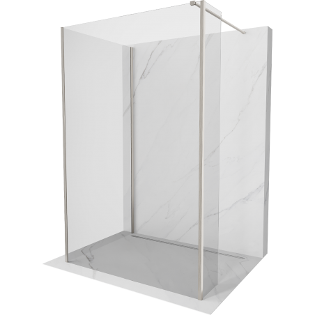 Mexen Kioto dušisein Walk-in 130 x 80 x 40 cm, läbipaistev, harjatud nikkel - 800-130-080-221-97-00-040