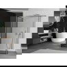 Mexen Kioto Duschwand Walk-in 120 x 100 x 40 cm, schwarze Rahmen, gebürsteter Nickel - 800-120-100-221-97-70-040