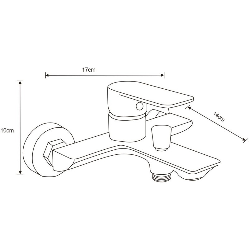Mexen Alfa bath faucet, black/chrome - 745730-71