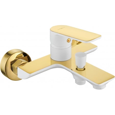Mexen Alfa bathtub faucet, white/gold - 745730-25
