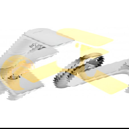 Mexen Alfa μπαταρία μπανιέρας, λευκή/χρυσή - 745730-25