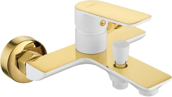 Mexen Alfa bathtub faucet, white/gold - 745730-25