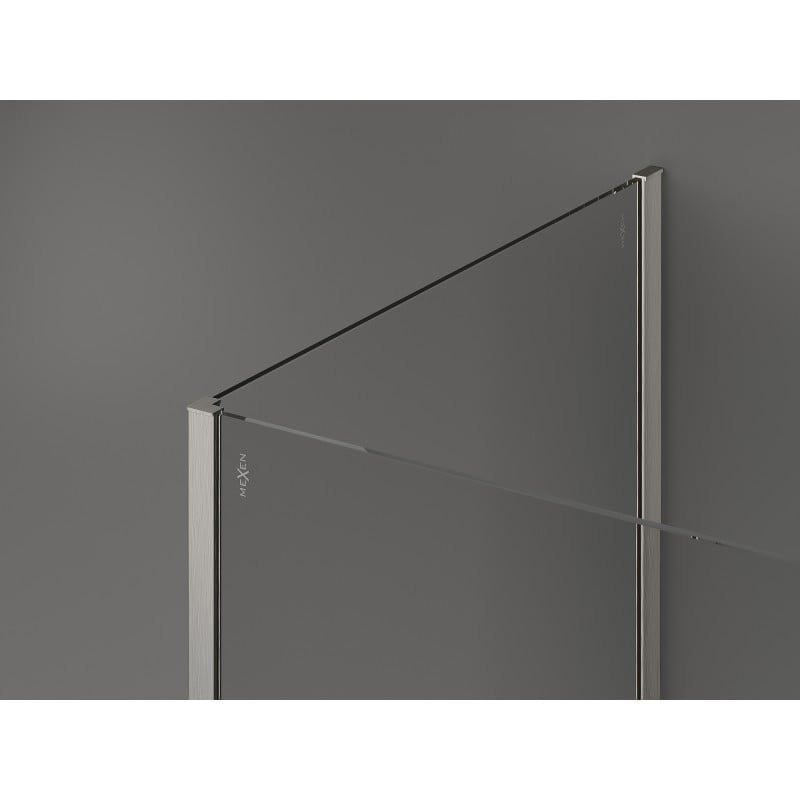 Mexen Kioto parede de chuveiro Walk-in 125 x 110 x 40 cm, transparente, níquel escovado - 800-125-110-221-97-00-040