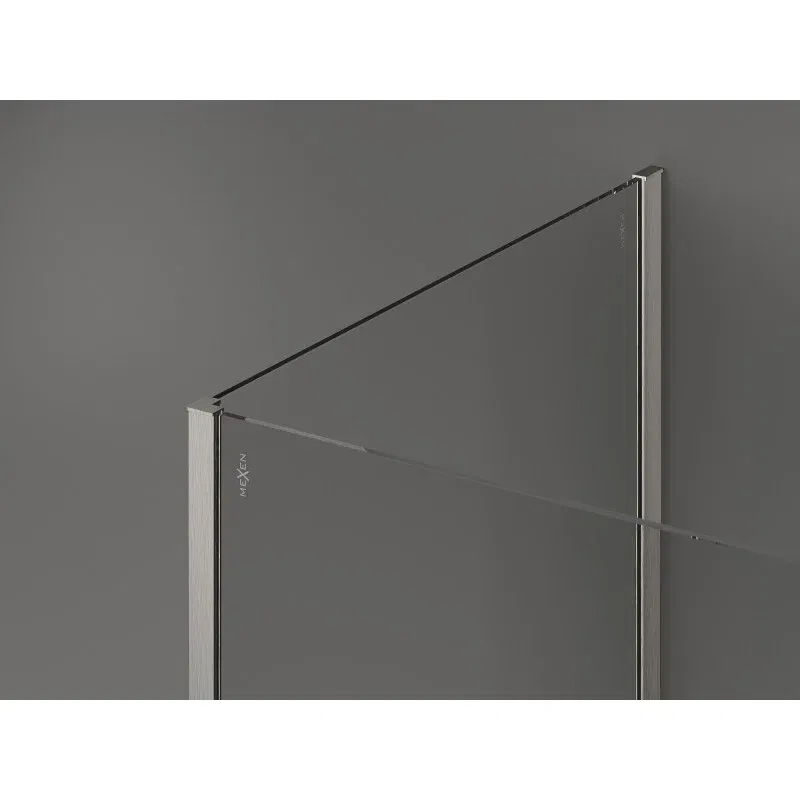 Mexen Kioto paroi de douche Walk-in 135 x 120 x 40 cm, transparent, nickel brossé - 800-135-120-221-97-00-040