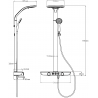 Ensemble de douche apparente Mexen Blaze avec pomme de douche et mitigeur, blanc/chrome - 78109-20