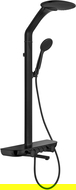 Mexen Blaze exposed shower set with rain showerhead and faucet, black - 78109-70