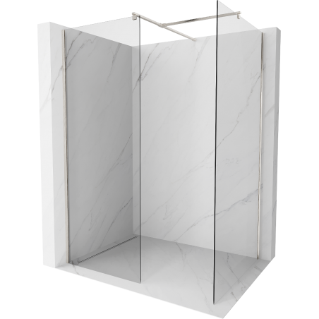Mexen Kioto Walk-in Duschwand 100 x 80 cm, transparent, gebürstetes Nickel - 800-100-202-97-00-080