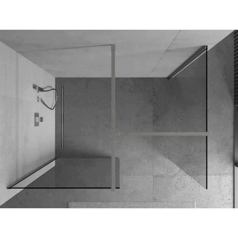 Mexen Kioto dušisein Walk-in 110 x 80 cm, läbipaistev, harjatud nikkel - 800-110-202-97-00-080