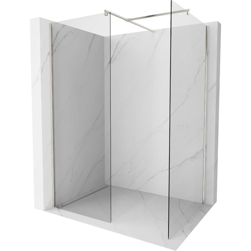 Mexen Kioto Walk-in Shower Screen 110 x 80 cm, Transparent, Brushed Nickel - 800-110-202-97-00-080