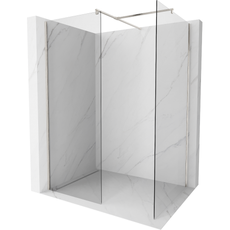 Mexen Kioto douchewand Walk-in 110 x 80 cm, transparant, geborsteld nikkel - 800-110-202-97-00-080