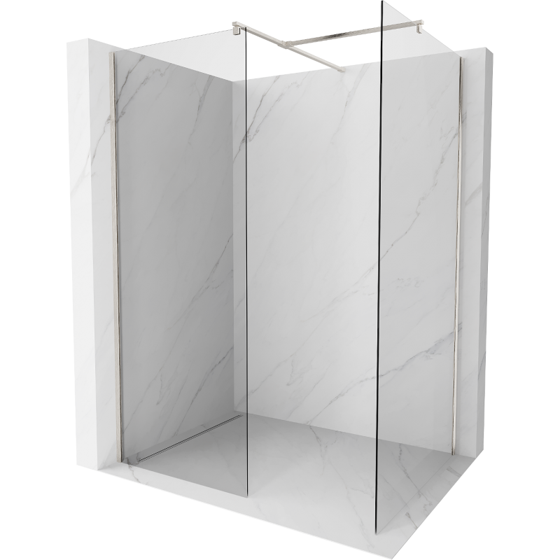 Mexen Kioto douchewand Walk-in 115 x 70 cm, transparant, geborsteld nikkel - 800-115-202-97-00-070