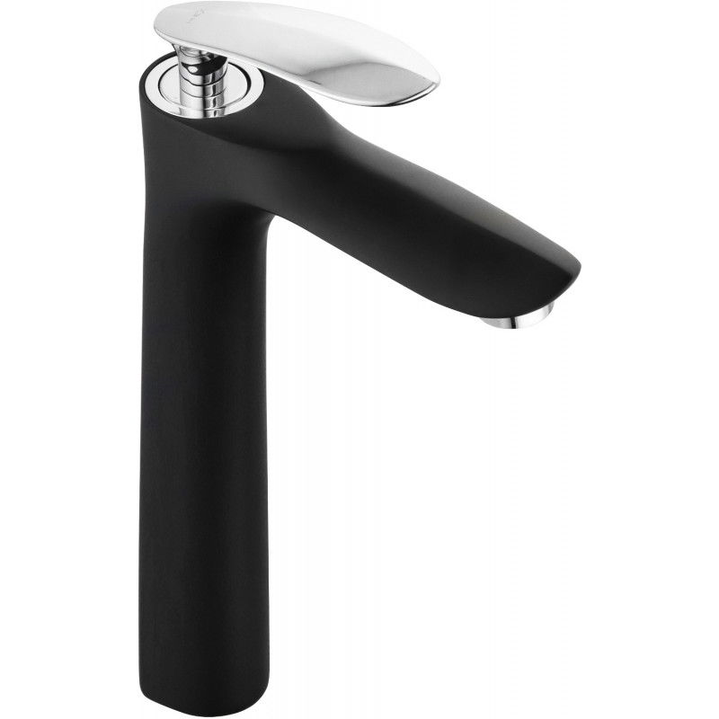 Mexen Lily hög blandare för handfat, svart/krom - 73610-17