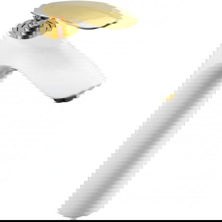 Mexen Lily torneira alta para lavatório, branca/ouro - 73610-25