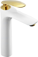Mexen Lily torneira alta para lavatório, branca/ouro - 73610-25