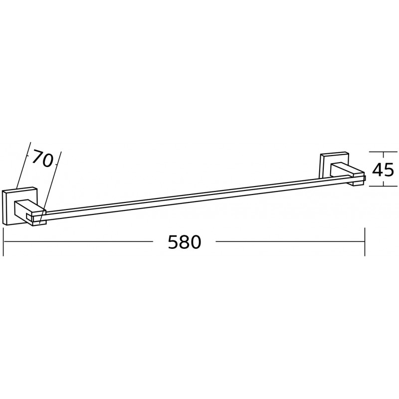 Mexen Vane handdoekhouder, zwart - 7020924-70
