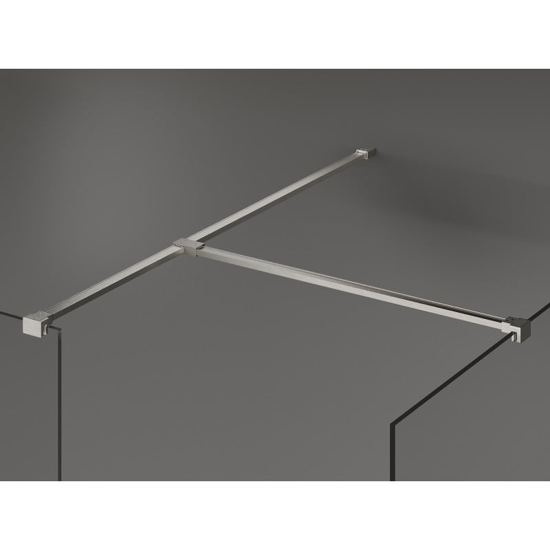 Mexen Kioto mampara de ducha Walk-in 150 x 70 cm, transparente, níquel cepillado - 800-150-202-97-00-070