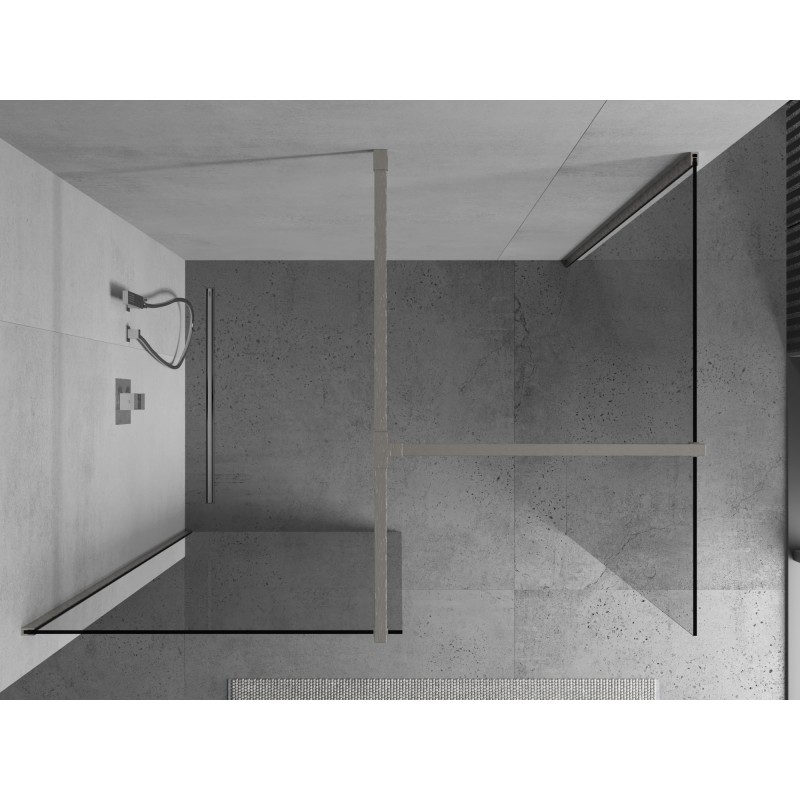 Mexen Kioto ścianka prysznicowa Walk-in 155 x 110 cm, transparent, nikiel szczotkowany - 800-155-202-97-00-110