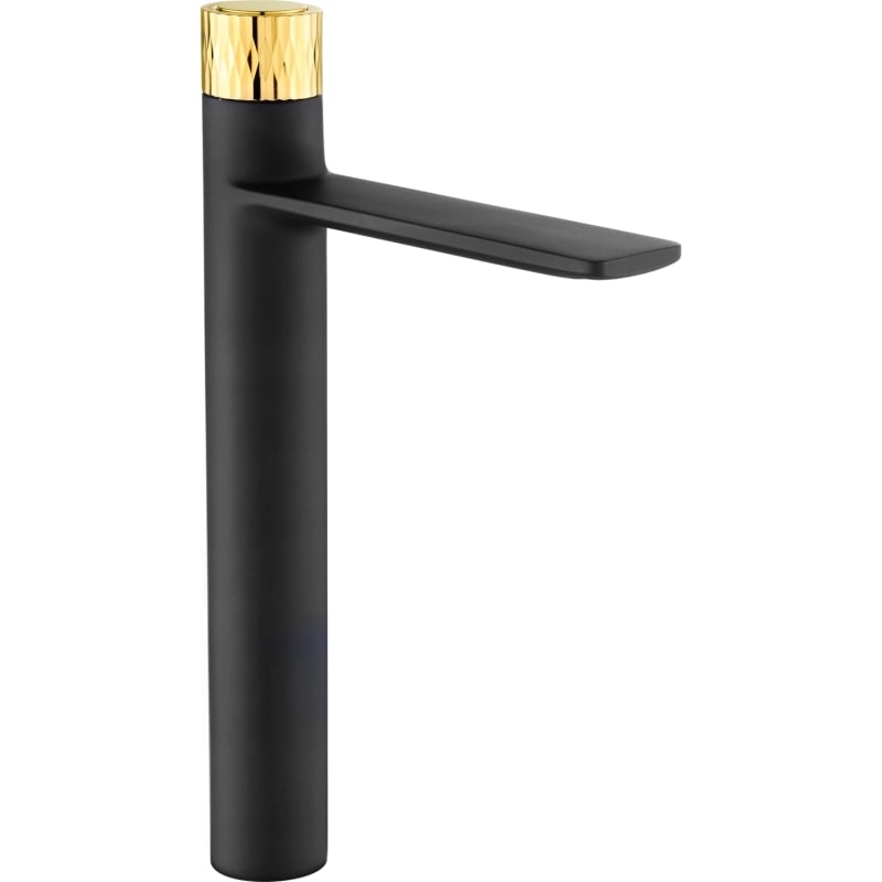 Mexen Zero+ high washbasin faucet, black/gold - 71610-75