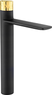 Mexen Zero+ grifo alto para lavabo, negro/dorado - 71610-75