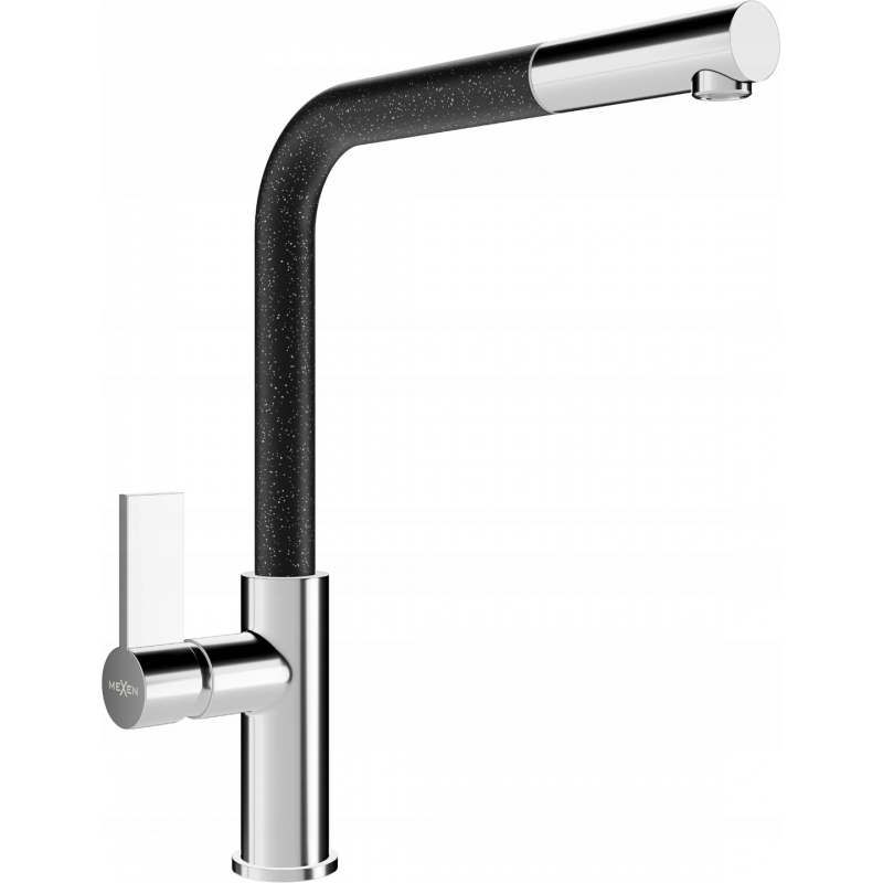 Mexen Flora kuhinjska pipa, krom/črna pikčasta - 670401-08