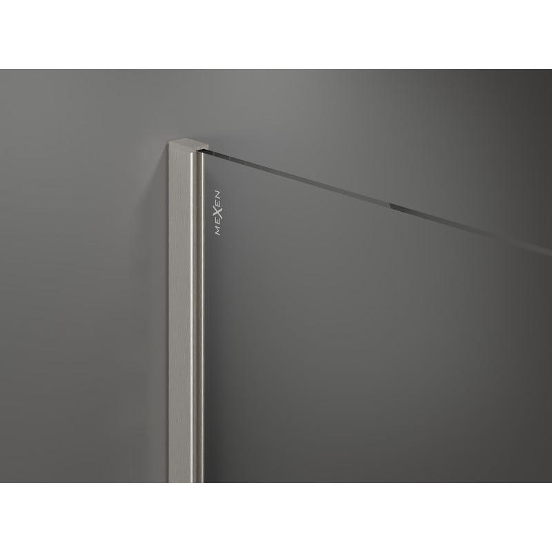 Mexen Kioto shower wall Walk-in 170 x 75 cm, transparent, brushed nickel - 800-170-202-97-00-075